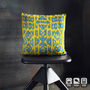 Ikat Handwoven Cushion Cover Yellow And Blue Colours, thumbnail 3 of 7