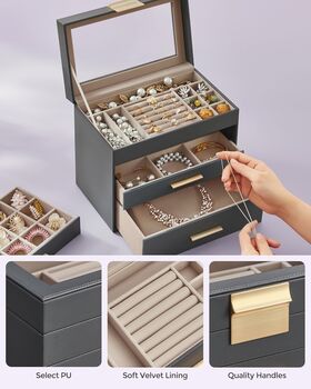 Four Tier Jewellery Organiser Jewellery Box Storage, 6 of 7