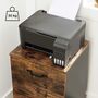 Industrial Brown Rolling File Cabinet With Two Drawers, thumbnail 5 of 8