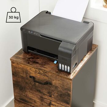 Industrial Brown Rolling File Cabinet With Two Drawers, 5 of 8