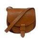 Crossbody Light Brown Caramel Tan Loop Closure Leather Saddle Bag Maya, thumbnail 2 of 5