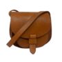 Crossbody Light Brown Caramel Tan Loop Closure Leather Saddle Bag Maya, thumbnail 1 of 6