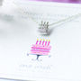 Sterling Silver Birthday Cake Necklace, thumbnail 1 of 10