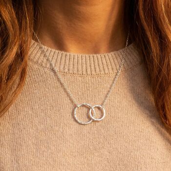 Soul Sister Necklace With Interlocking Hammered Rings, 3 of 5