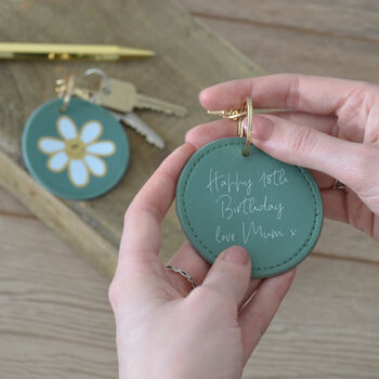 Smile Face Floral Personalised Keyring, 2 of 4