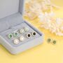 Vintage Inspired White Opal Flower Cz Stud Earrings, thumbnail 6 of 11