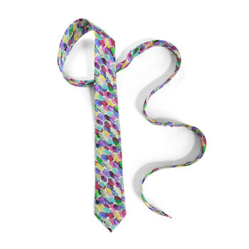 Brushstrokes Silk Tie, Pocket Square, Cufflinks, 2 of 6