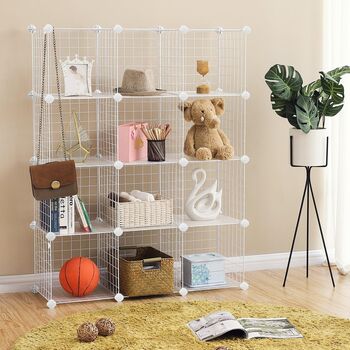 Twelve Cube Wire Grid Storage Shelving Unit, 5 of 9