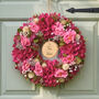 Personalised Winthorpe Pink Floral Wreath, thumbnail 1 of 8