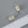 Sterling Silver Jasmine Flower Earrings, thumbnail 4 of 6