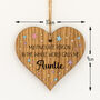 My Favourite Person Calls Me Auntie Hanging Wood Heart, thumbnail 3 of 3