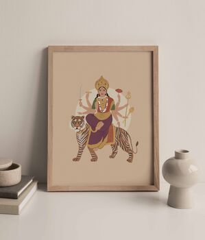 Durga Art Print Hindu Wall Decor, 2 of 3