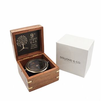 Personalised 1st To 10th Anniversary Heritage Gimbal Compass, 3 of 12