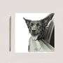 Happy Dog Riding In Car – Hand Drawn Greeting Card, thumbnail 1 of 6