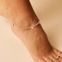 Ibiza Sunset Amethyst And Pink Quartz Silver Anklet, thumbnail 1 of 11