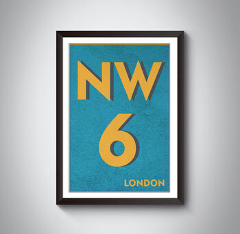 Nw6 Camden London Typography Postcode Print, 6 of 10