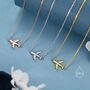 Sterling Silver Tiny Plane Pendant Necklace, thumbnail 1 of 12