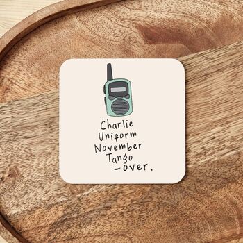 Charlie Uniform November Tango | Seafoam And Cream | Walkie Talkie | Coaster, 3 of 3