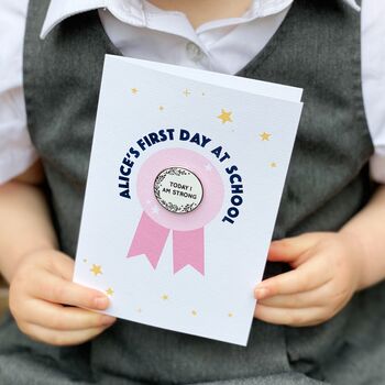 First Day At School 'Today I Am' Pin Badge Card, 2 of 12