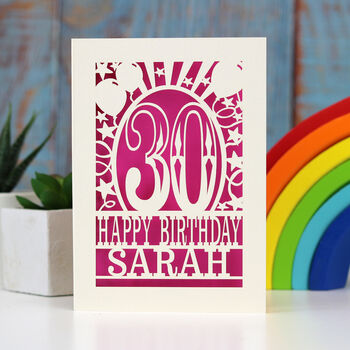 Personalised Any Age Papercut Birthday Card, 2 of 7