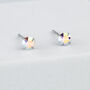 Sterling Silver Iridescent Crystal Stud Earrings, thumbnail 2 of 4