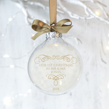 First Christmas As Married Couple Wedding Bauble, 3 of 8
