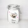Personalised Bichon Frise Kilner Style Dog Treat Jar, thumbnail 1 of 2