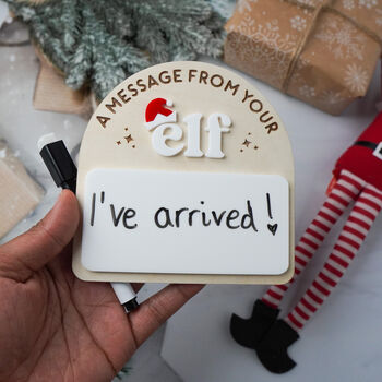 Reusable Elf Message Board Sign With Whiteboard Pen, 8 of 9