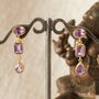 Purple Amethyst 18 K Gold And Silver Drop Earrings, thumbnail 4 of 12