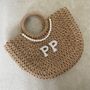 Personalised Ada Pearl Half Moon Wicker Basket Drawstring Bag, thumbnail 1 of 6