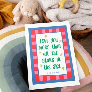 Love You More Than All The Stars In The Sky Personalised Nursery Print, 3 of 6
