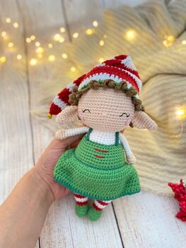Crochet Christmas Elves, Knit Elf Toy, 6 of 7