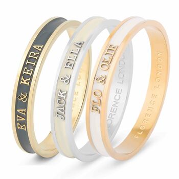 Kids Name Bangle In Gold Silver Or Rose Gold, 3 of 12