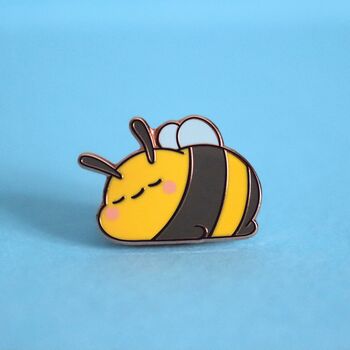 Sleepy Bee Enamel Pin | Cute Pin Badges, 4 of 5