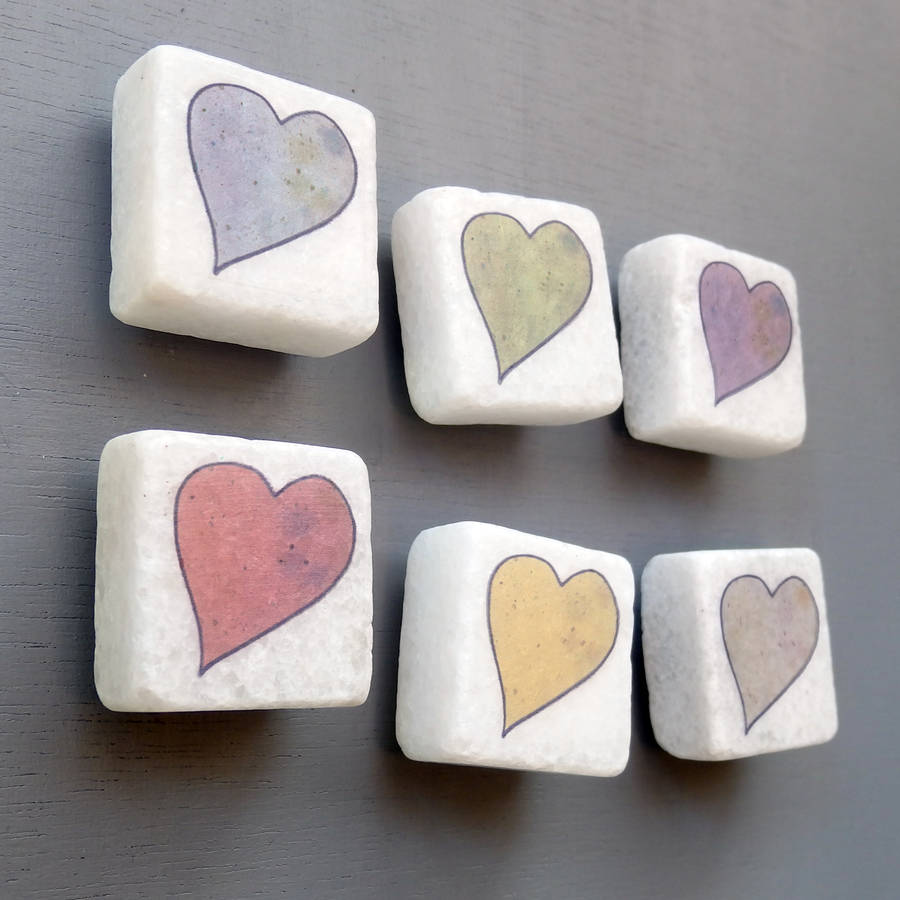Pastel Hearts Mini Marble Fridge By littlebirdydesigns