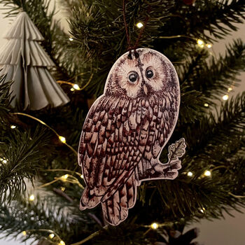 Tawny Owl Wooden Decoration Keepsake, 4 of 4