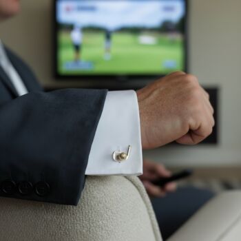 Personalised Two Tone Golf Club And Ball Cufflinks, 10 of 11