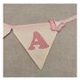 Pink Bunting, New Baby Nursery Gift, Cream And Pink Personalised Bedroom Wall Banner, thumbnail 5 of 7
