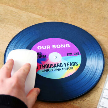 Personalised 'Our Song' Vinyl Record Mouse Mat, 12 of 12