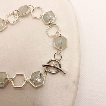 Translucent Grey Marbled, Elegant Statement Bracelet, 6 of 12
