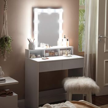 Dressing Table With LED Lights Modern Vanity Table, 5 of 12