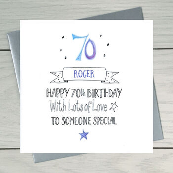 70th Birthday Personalised Greeting Card, 2 of 3