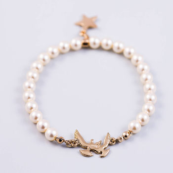 Pearl Bracelet With Bird Detail, 2 of 6