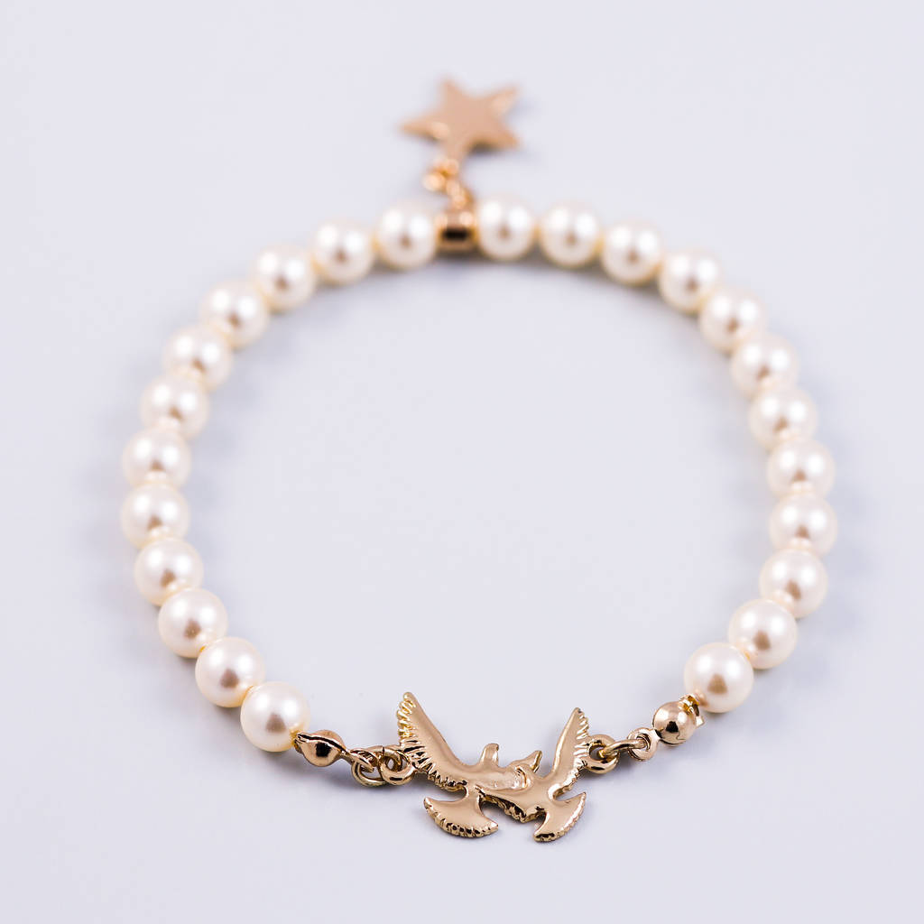 Pearl Bracelet With Bird Detail, 1 of 5