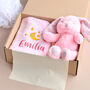 Personalised Pink Gift Set With Bunny Soft Toy, thumbnail 1 of 5