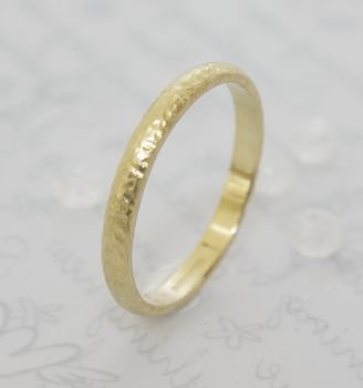 Textured Gold Wedding Ring, 3 of 6