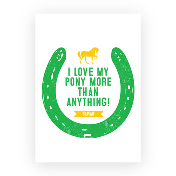 Horse Or Pony Inspired Print With Personalised Quote, 4 of 7