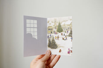 Retro Christmas Cut Out Window Greetings Cards Set, 8 of 12