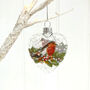 Christmas Glass Heart Robin Decoration, thumbnail 1 of 2