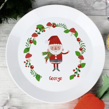 Personalised Christmas Toadstool Santa Plate, 3 of 6